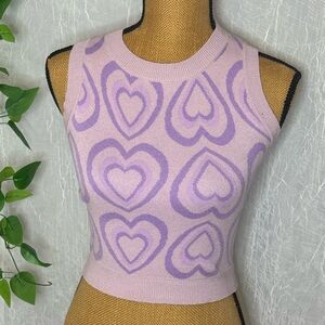 Baevely pink & purple heart sweater vest